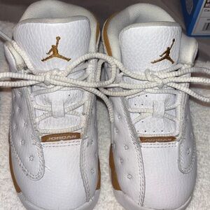 Jordan Kids' Sneakers in White and Gold